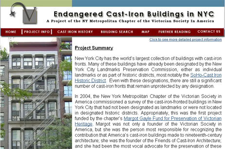 Cast Iron Architecture Web Site